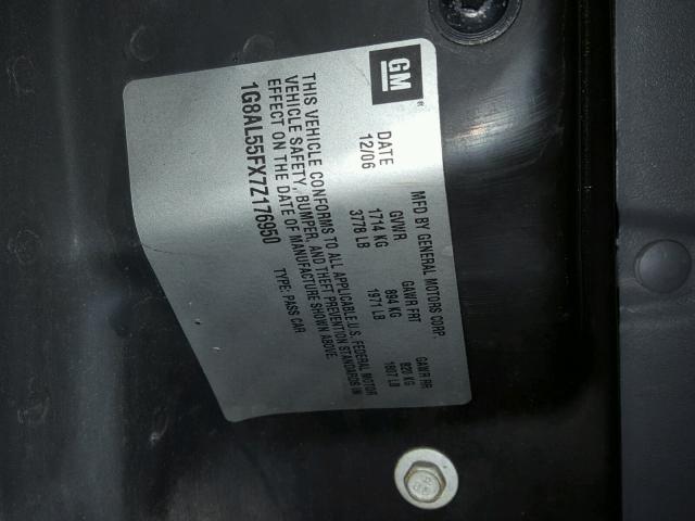 1G8AL55FX7Z176950 - 2007 SATURN ION LEVEL WHITE photo 10