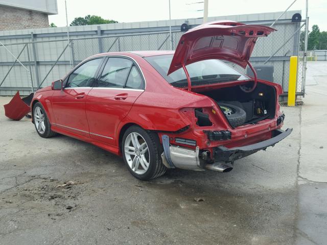 WDDGF4HB2DA849191 - 2013 MERCEDES-BENZ C 250 RED photo 3