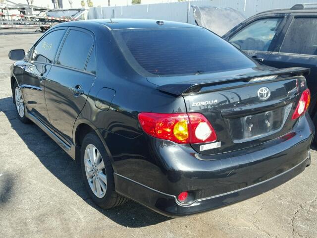 2T1BU4EE9AC378463 - 2010 TOYOTA COROLLA BLACK photo 3