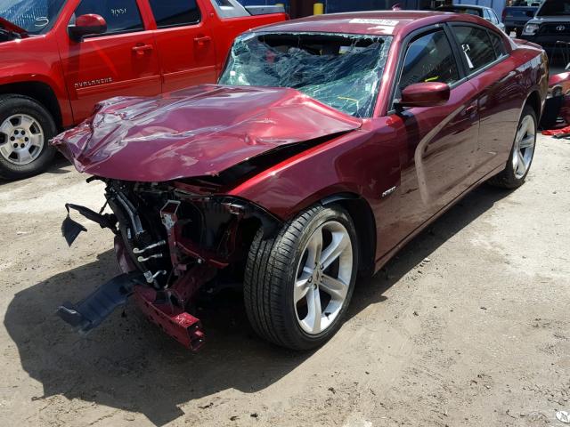 2C3CDXCT5JH176317 - 2018 DODGE CHARGER R/ MAROON photo 2