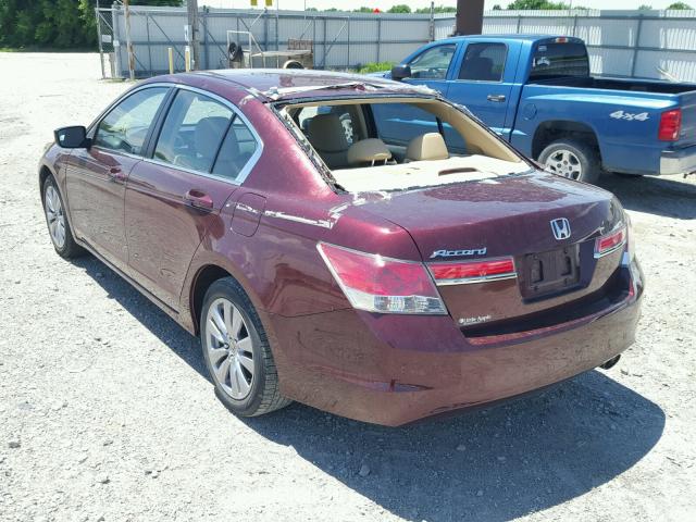 1HGCP2F80BA102298 - 2011 HONDA ACCORD EXL RED photo 3