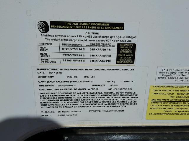 5SFNB2722JE358513 - 2018 HRTL NORTHTRAIL 双色 照片 10