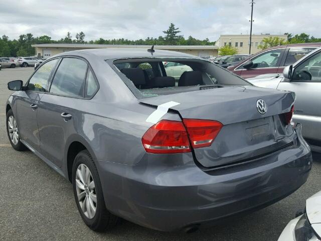 1VWAH7A32CC104228 - 2012 VOLKSWAGEN PASSAT S GRAY photo 3