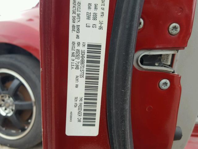 1B3HB48B67D157725 - 2007 DODGE CALIBER SX RED photo 10