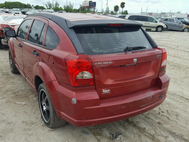 1B3HB48B67D157725 - 2007 DODGE CALIBER SX RED photo 3