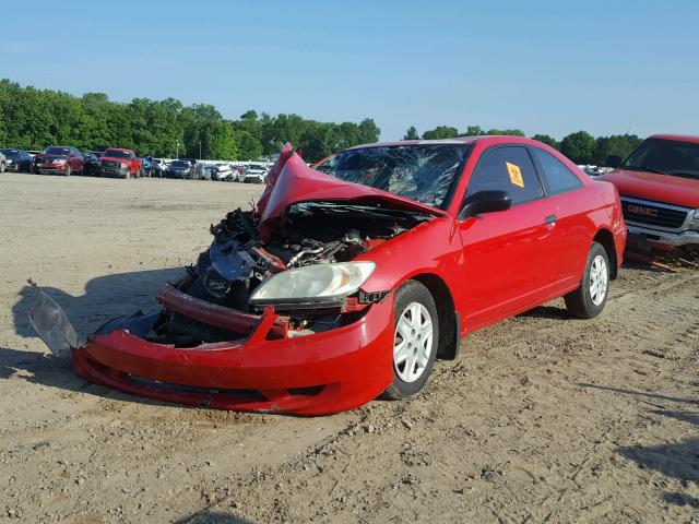 1HGEM22125L060428 - 2005 HONDA CIVIC DX V RED photo 2