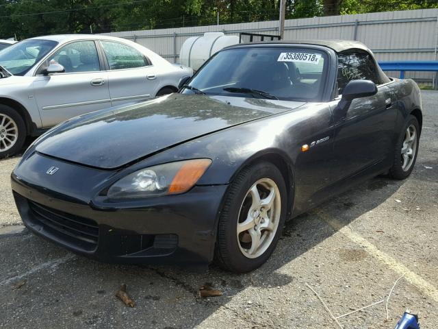 JHMAP11431T004467 - 2001 HONDA S2000 BLACK photo 2