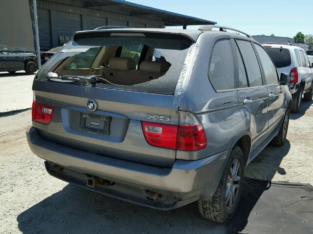 5UXFA13584LU30964 - 2004 BMW X5 3.0I GRAY photo 4
