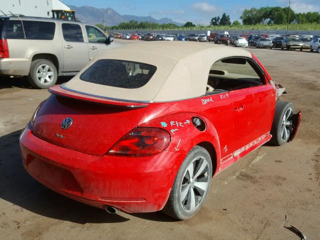 3VW7A7AT2DM802241 - 2013 VOLKSWAGEN BEETLE TUR RED photo 4
