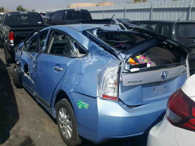 JTDKN3DP4C3006700 - 2012 TOYOTA PRIUS PLUG BLUE photo 3