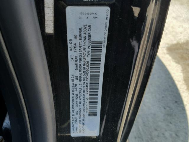 3VWCM31Y25M361626 - 2005 VOLKSWAGEN NEW BEETLE 黑色 照片 10