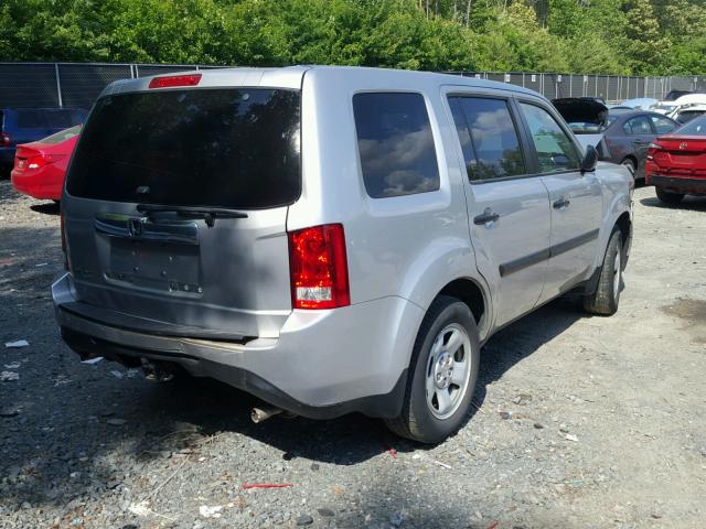 5FNYF3H27FB018062 - 2015 HONDA PILOT LX SILVER photo 4