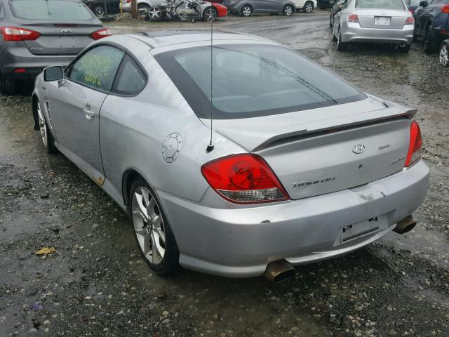 KMHHN65F16U190330 - 2006 HYUNDAI TIBURON GT SILVER photo 3