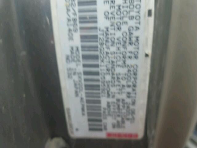 JT2BG22K110595921 - 2001 TOYOTA CAMRY CE GRAY photo 10