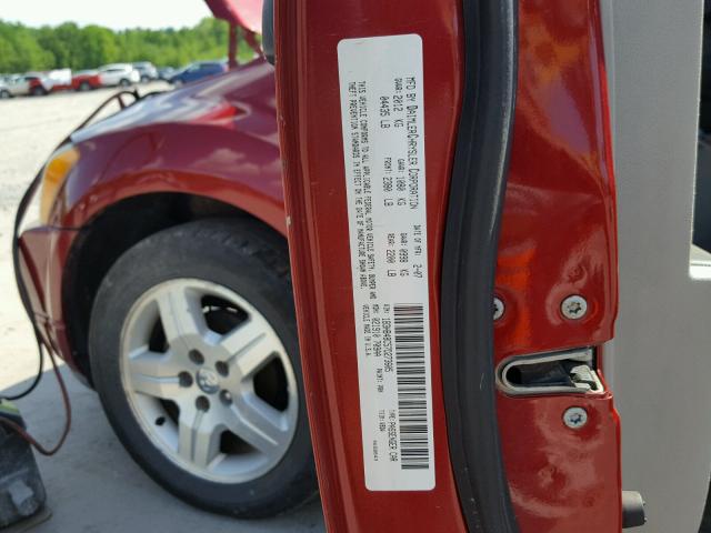 1B3HB48C57D273605 - 2007 DODGE CALIBER SX RED photo 10