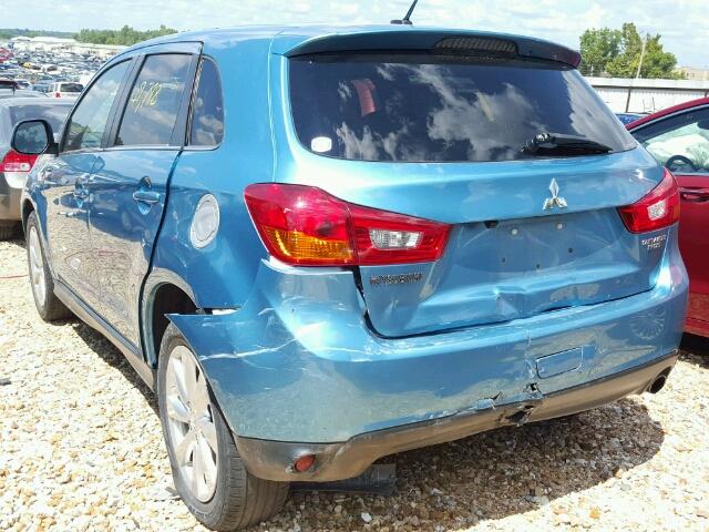 4A4AR4AU4EE015719 - 2014 MITSUBISHI OUTLANDER BLUE photo 3