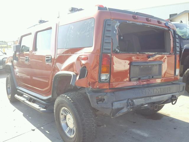 5GRGN23U73H125589 - 2003 HUMMER H2 ORANGE photo 3