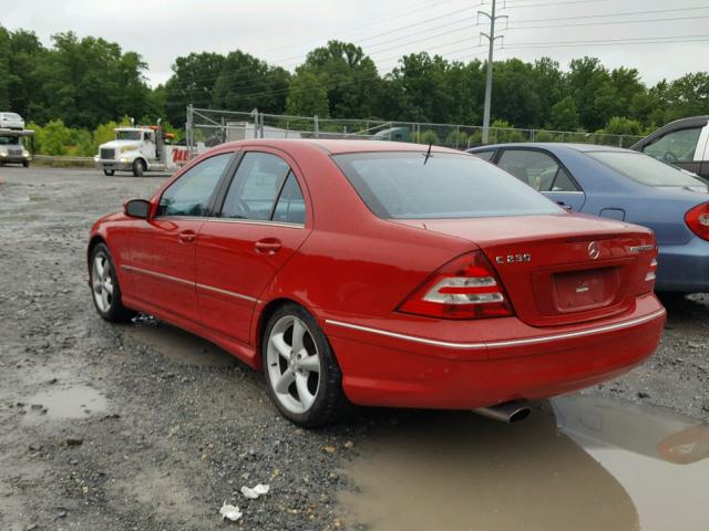 WDBRF40JX5F667456 - 2005 MERCEDES-BENZ C 230K SPO RED photo 3