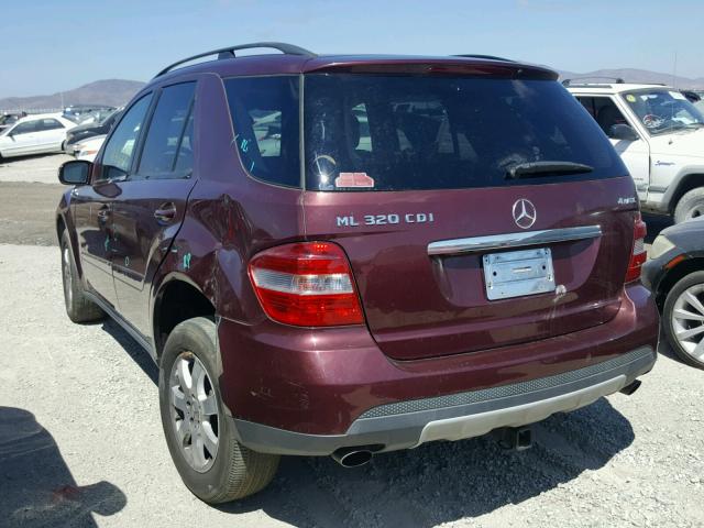 4JGBB22E97A195975 - 2007 MERCEDES-BENZ ML 320 CDI BURGUNDY photo 3