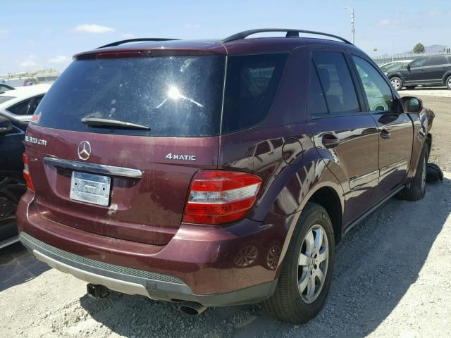 4JGBB22E97A195975 - 2007 MERCEDES-BENZ ML 320 CDI BURGUNDY photo 4