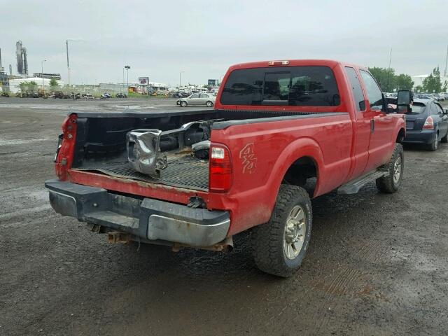 1FT7X2B6XEEB10460 - 2014 FORD F250 RED photo 4