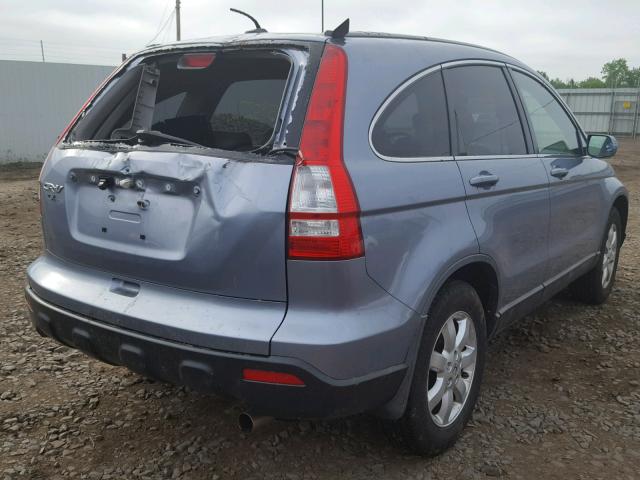 JHLRE48777C075856 - 2007 HONDA CR-V EXL BLUE photo 4