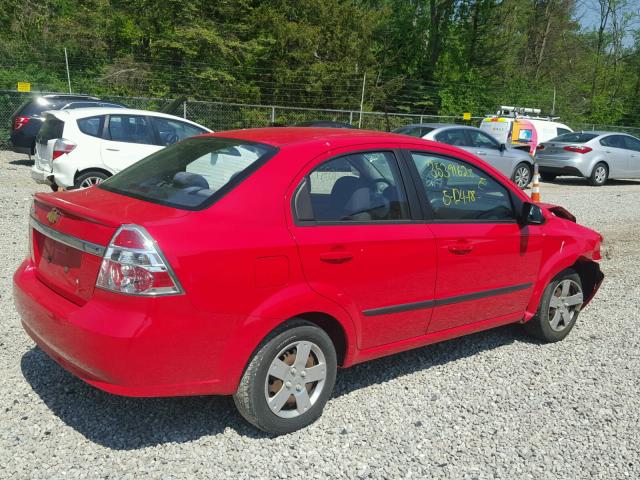 KL1TD5DE7AB077434 - 2010 CHEVROLET AVEO LS RED photo 4
