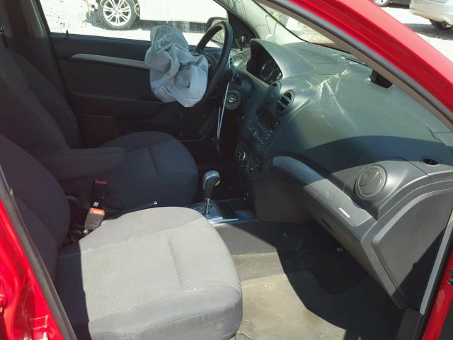 KL1TD5DE7AB077434 - 2010 CHEVROLET AVEO LS RED photo 5
