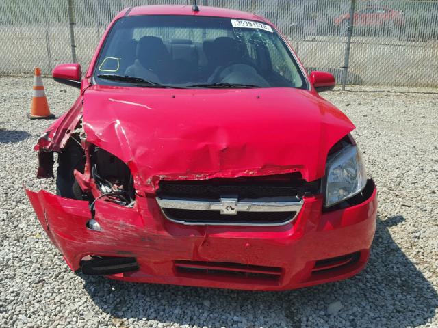 KL1TD5DE7AB077434 - 2010 CHEVROLET AVEO LS RED photo 9