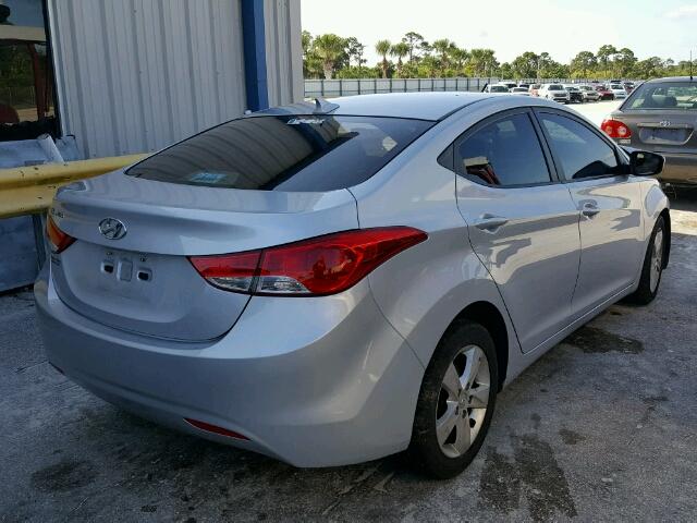 5NPDH4AE3DH394078 - 2013 HYUNDAI ELANTRA GL SILVER photo 4