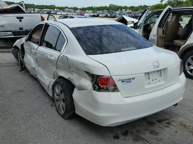 1HGCP26329A008633 - 2009 HONDA ACCORD LX WHITE photo 3