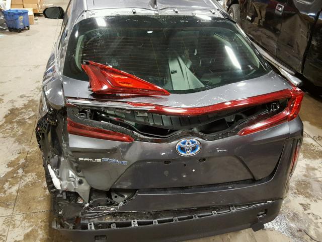 JTDKARFP4J3074732 - 2018 TOYOTA PRIUS PRIM ნაცრისფერი ფოტო 9