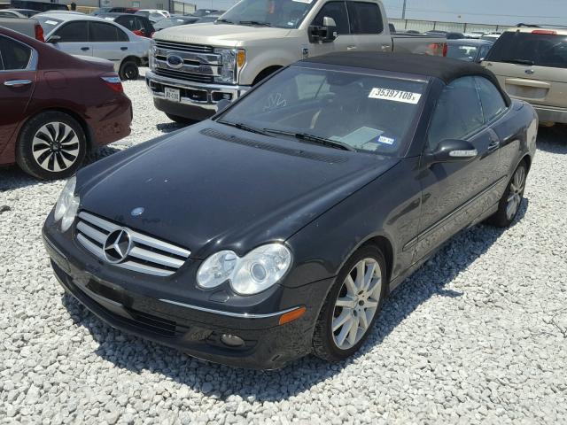 WDBTK56F17T078116 - 2007 MERCEDES-BENZ CLK 350 BLACK photo 2