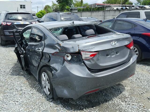 5NPDH4AE9DH352417 - 2013 HYUNDAI ELANTRA GL GRAY photo 3