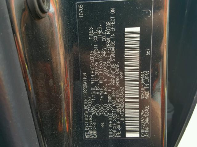 JTLKT324064046452 - 2006 TOYOTA SCION XB BLACK photo 10