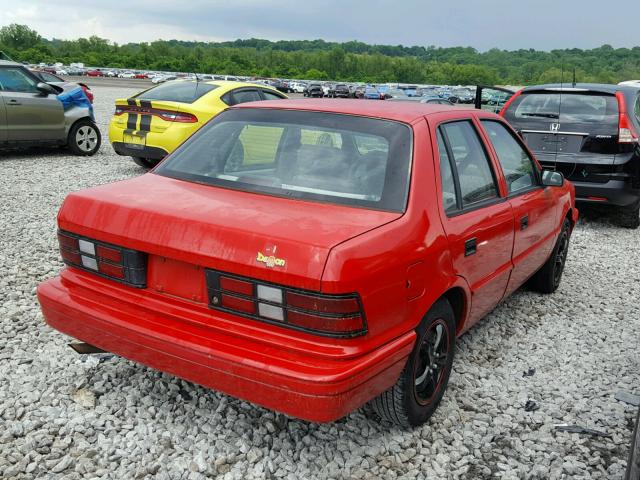 1P3AP28D2RN117484 - 1994 PLYMOUTH SUNDANCE RED photo 4