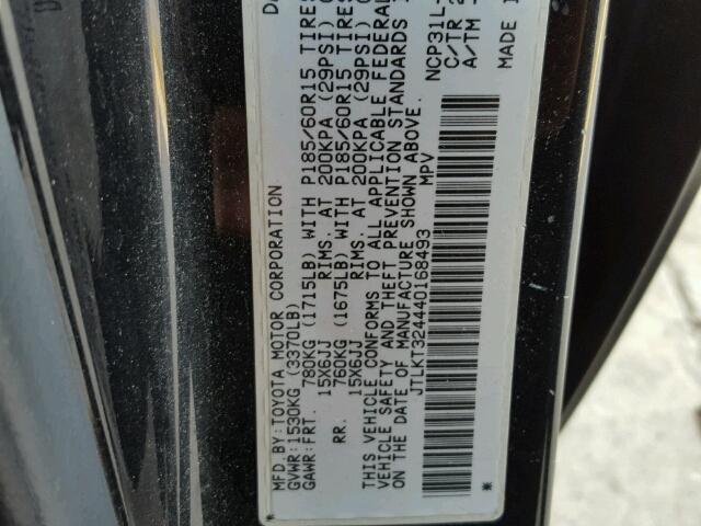 JTLKT324440168493 - 2004 TOYOTA SCION XB 黑色 照片 10