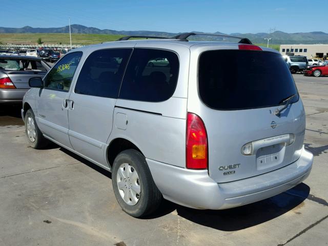 4N2XN11T4XD816563 - 1999 NISSAN QUEST SE SILVER photo 3