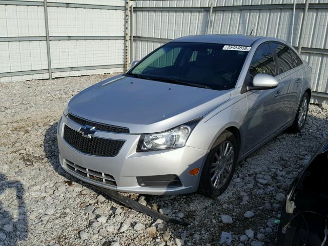 1G1PJ5SB7D7107656 - 2013 CHEVROLET CRUZE ECO SILVER photo 2