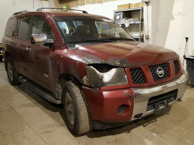 5N1AA08B85N730834 - 2005 NISSAN ARMADA SE RED photo 1