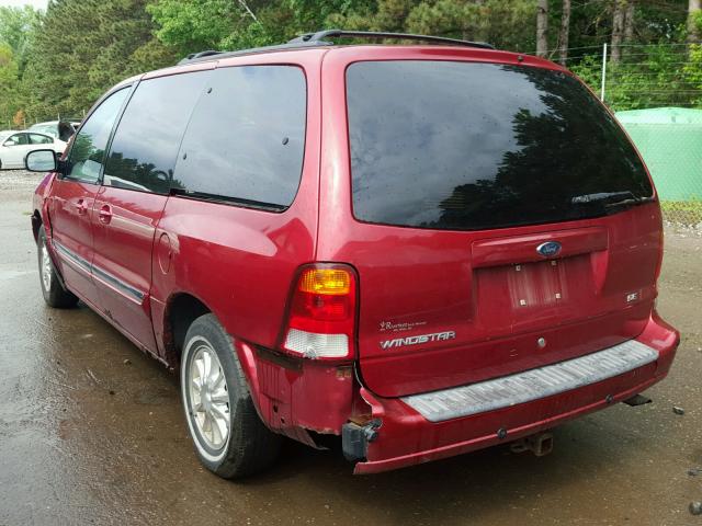 2FMDA5246YPA37328 - 2000 FORD WINDSTAR S RED photo 3