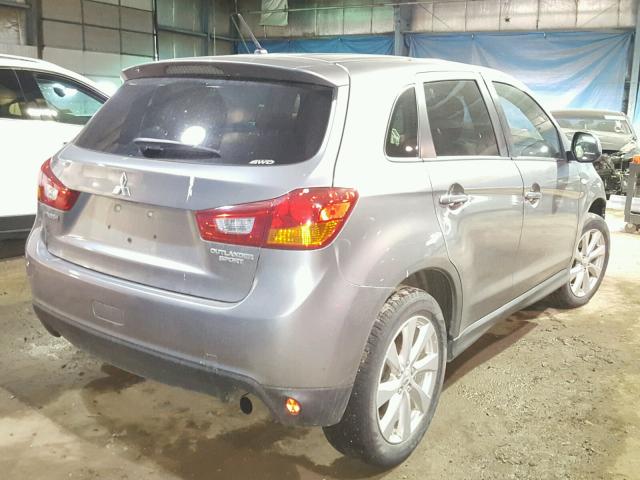 4A4AR3AU1EE012125 - 2014 MITSUBISHI OUTLANDER GRAY photo 4