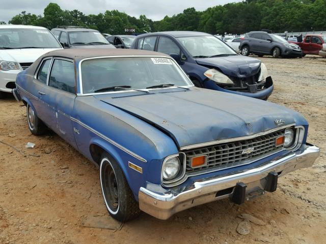 1X27D4L158390 - 1974 CHEVROLET NOVA BLUE photo 1