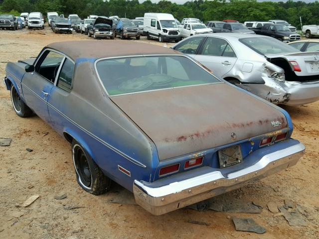 1X27D4L158390 - 1974 CHEVROLET NOVA BLUE photo 3