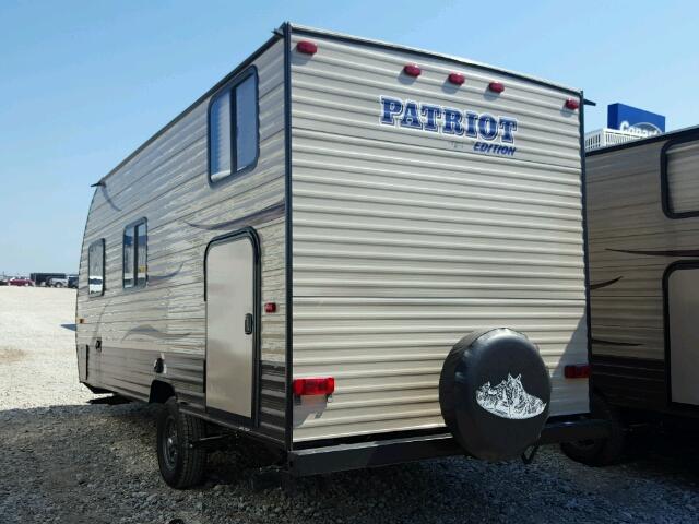 4X4TCK614HK038129 - 2017 WILDWOOD PATRIOT BROWN photo 3