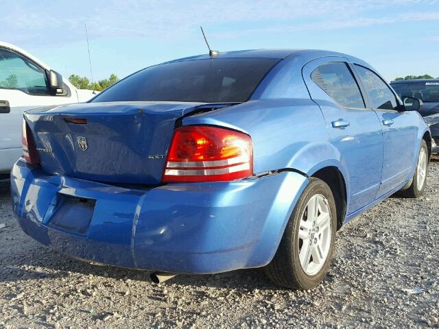 1B3LC56K58N159204 - 2008 DODGE AVENGER SX BLUE photo 4