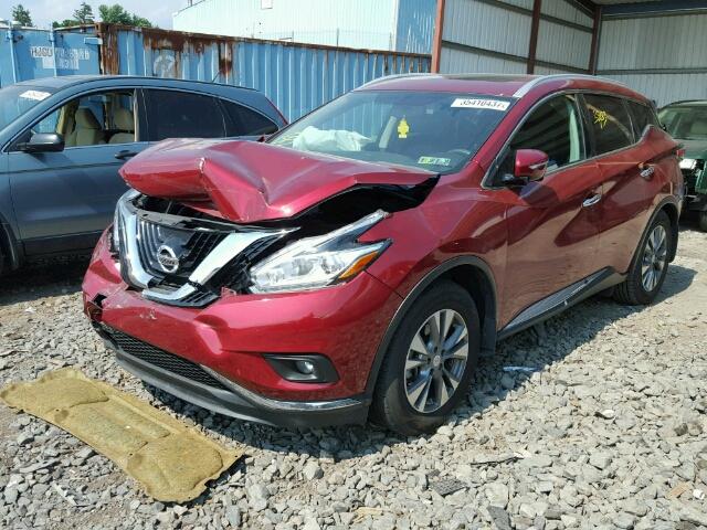 5N1AZ2MH4FN219900 - 2015 NISSAN MURANO S/S RED photo 2