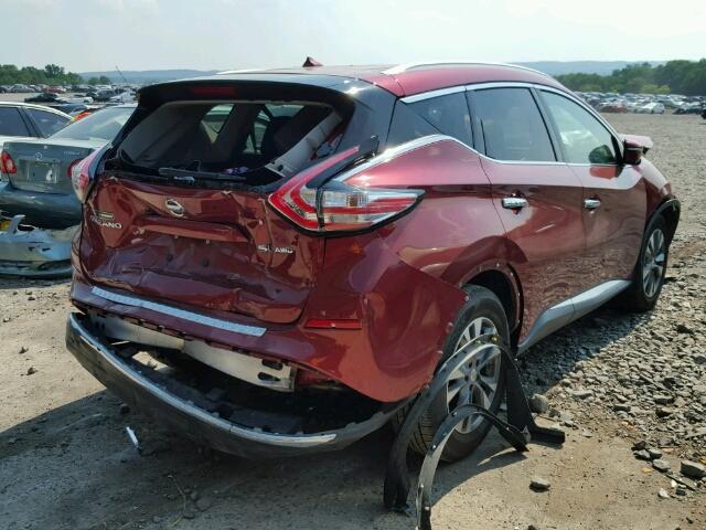 5N1AZ2MH4FN219900 - 2015 NISSAN MURANO S/S RED photo 4