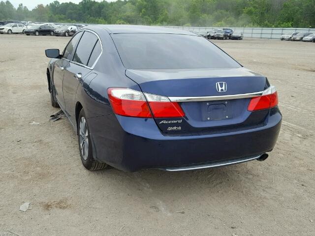 1HGCR2F38DA151170 - 2013 HONDA ACCORD LX BLUE photo 3