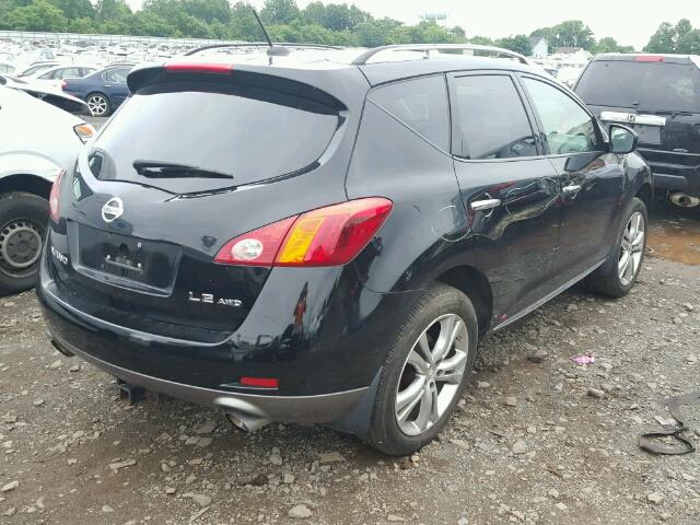 JN8AZ18W09W160399 - 2009 NISSAN MURANO S BLACK photo 4